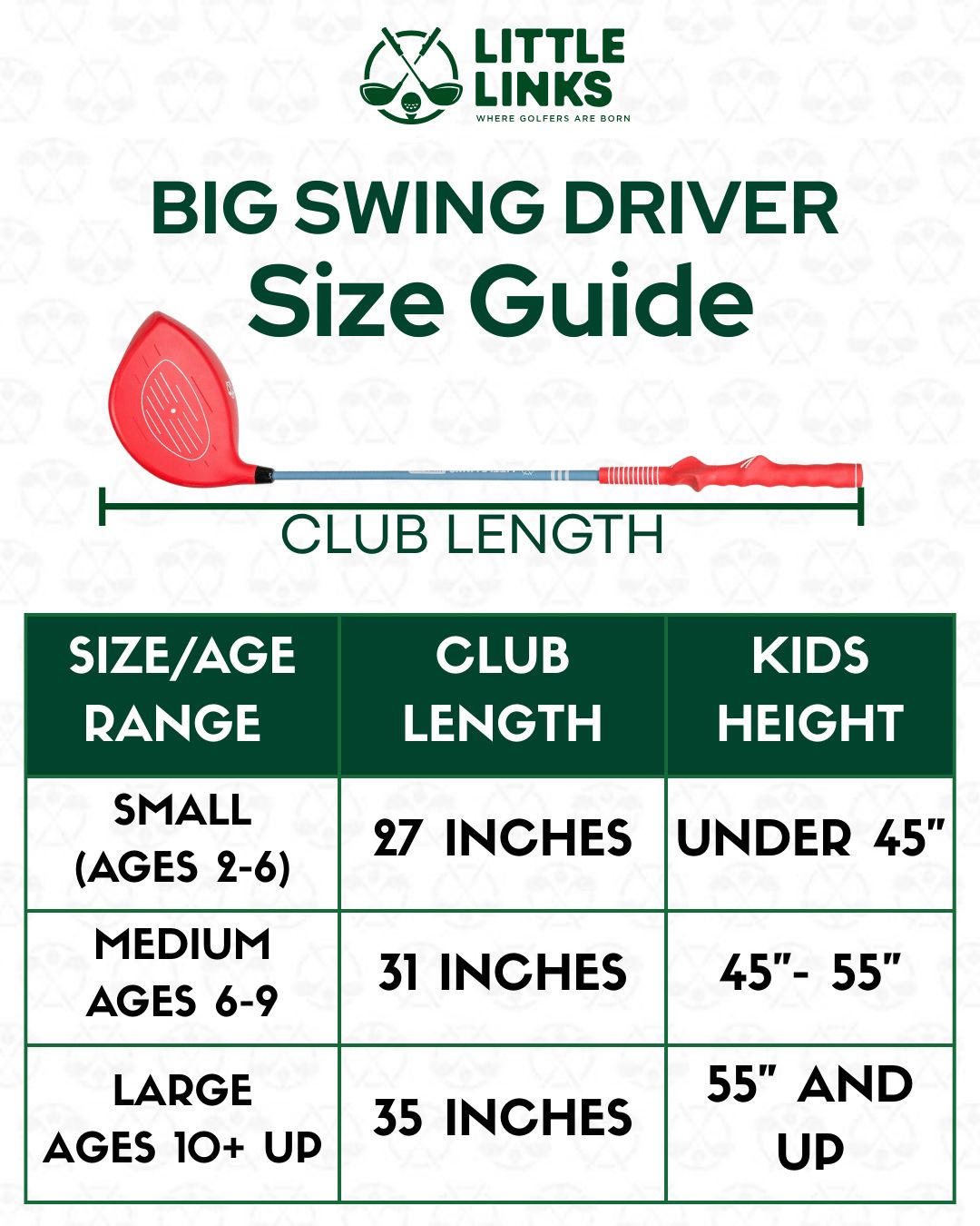 Big Swing Kids Golf Driver - Red