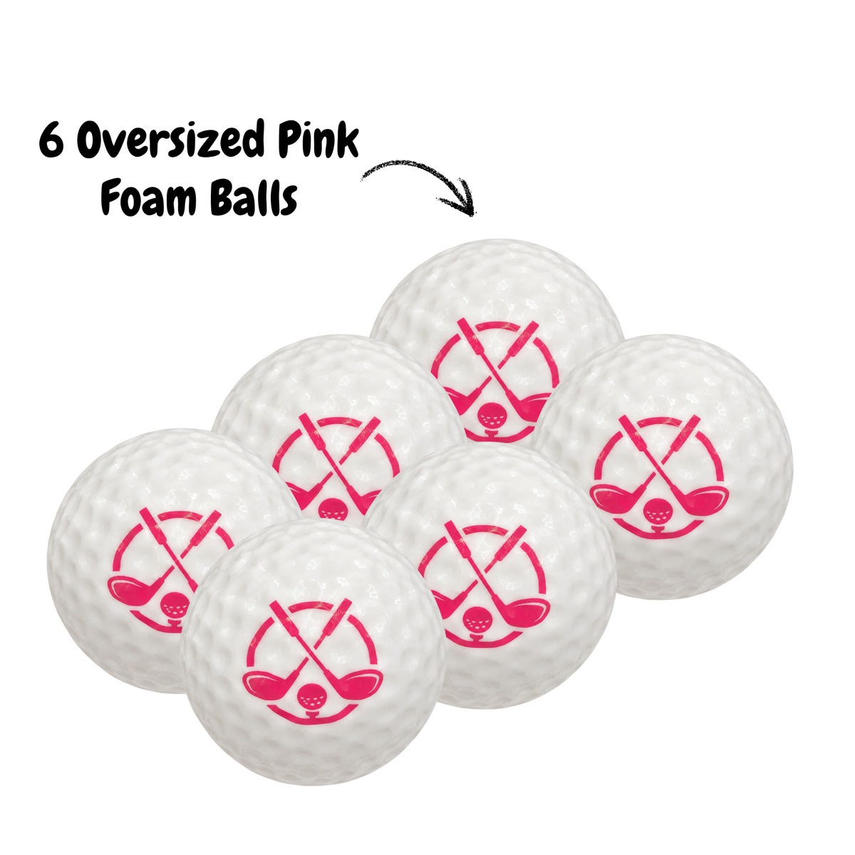 Oversized Foam Golf Balls - 6 Pack - Choose a Color