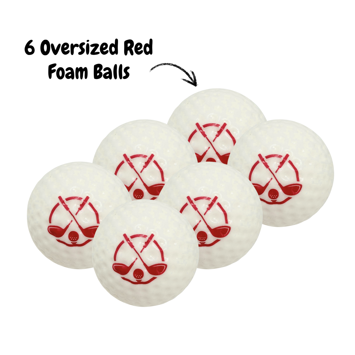 Oversized Foam Golf Balls - 6 Pack - Choose a Color