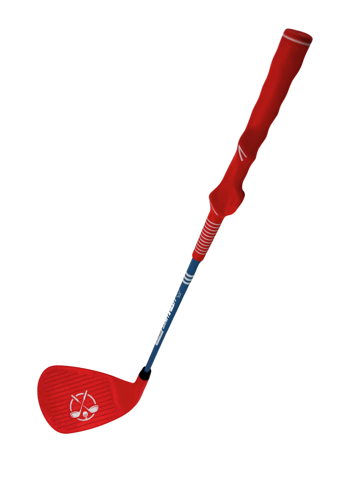 Little Links Big Swing Wedge full club view with red training grip and blue graphite shaft