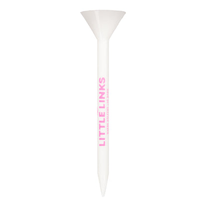 Little Links kids golf grass tee in white 3.25 inch, ideal for natural grass use, lightweight and durable for beginner golfers practicing tee shots.