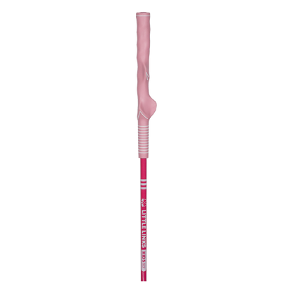 Close-up of Little Links Big Swing Driver training grip in pink designed to teach proper hand positioning for young golfers.